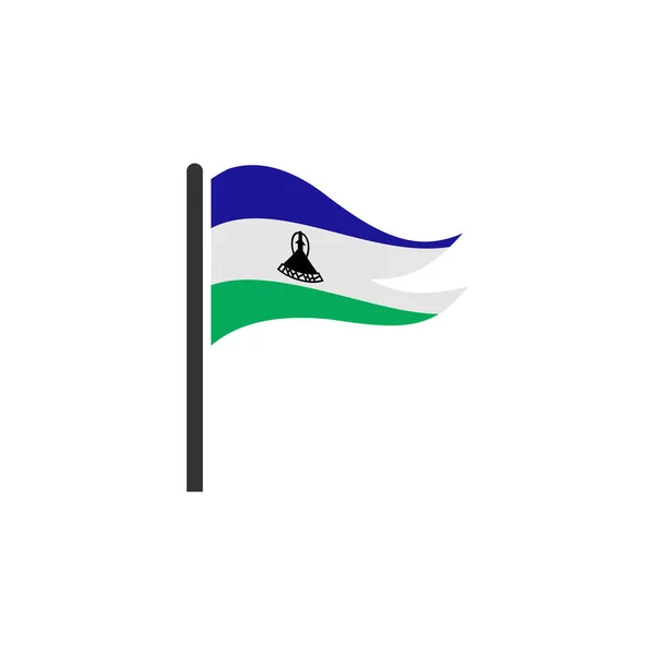 Lesotho Flaggor Ikon Set Lesotho Självständighet Dag Ikon Set Vektor — Stock vektor