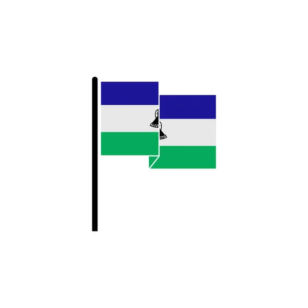 Lesotho Flagi Zestaw Ikon Lesotho Dzień Niezależności Ikona Zestaw Znak — Wektor stockowy