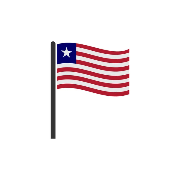 Liberia Banderas Icono Conjunto Día Independencia Liberia Icono Conjunto Símbolo — Vector de stock
