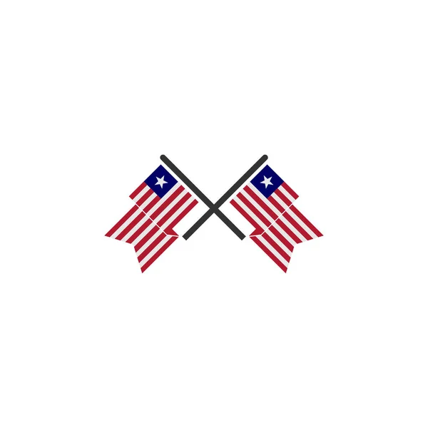 Zestaw Ikon Flagi Liberii Ikona Dnia Niepodległości Liberii — Wektor stockowy