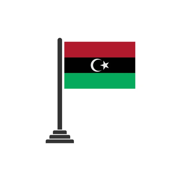 Libya Bayrak Simgesi Belirlendi Libya Nın Bağımsızlık Günü Simgesi Belirlendi — Stok Vektör