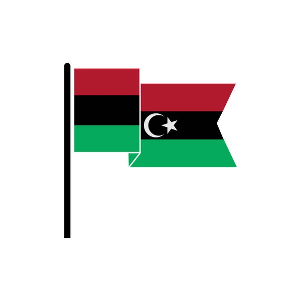 Libya Bayrak Simgesi Belirlendi Libya Nın Bağımsızlık Günü Simgesi Belirlendi — Stok Vektör