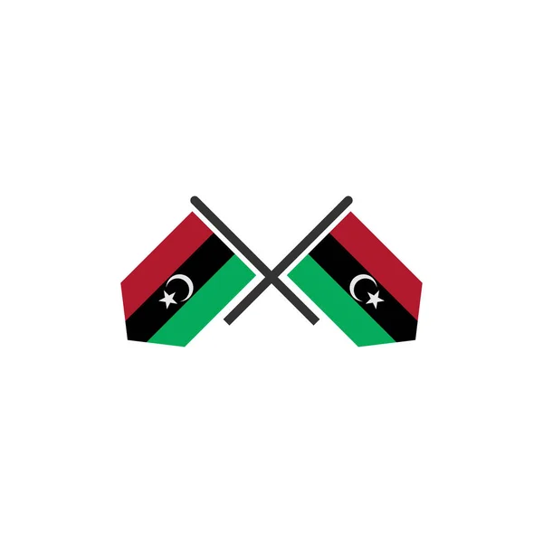 Líbia Bandeiras Ícone Definido Líbia Independência Dia Ícone Conjunto Vetor — Vetor de Stock
