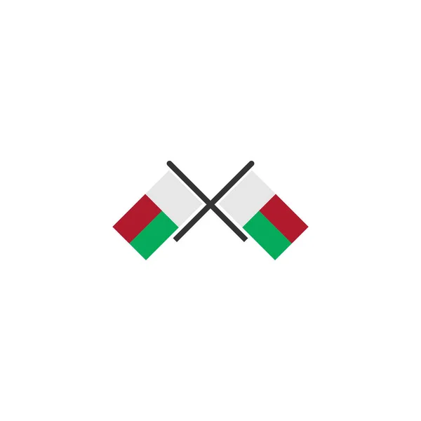 Zestaw Ikon Flag Madagaskaru Ikona Dnia Niepodległości Madagaskaru — Wektor stockowy
