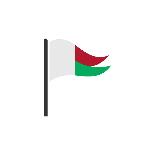 Madagaskar Flaggen Icon Set Madagaskar Unabhängigkeitstag Icon Set Vektor Zeichen — Stockvektor