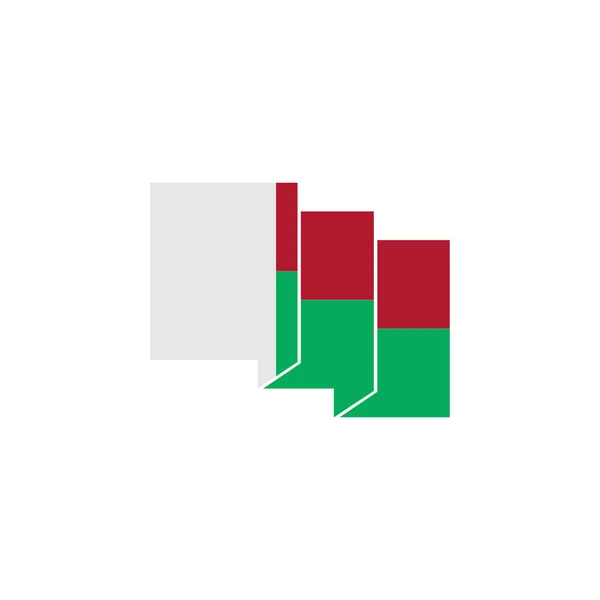 Набор Иконок Мадагаскарских Флагов Символ Дня Независимости Мадагаскара — стоковый вектор