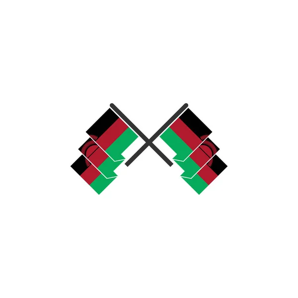 Malawi Flagi Zestaw Ikon Ikona Dzień Niepodległości Malawi Ustawić Symbol — Wektor stockowy