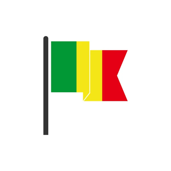 Малі Прапори Ікони Set Mali Independence Day Іконний Вектор Знаку — стоковий вектор