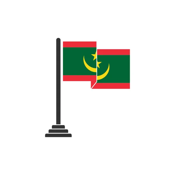 Мавританія Прапори Ікона Встановлена Мавританія День Незалежності Ікона Вектор Знаку — стоковий вектор