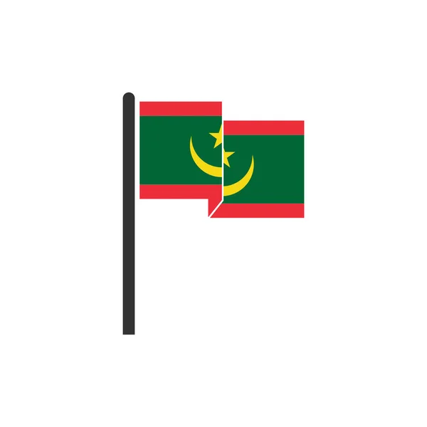 Mauretanien Flaggor Ikon Set Mauretanien Självständighet Dag Ikon Set Vektor — Stock vektor