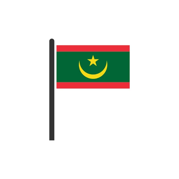 Mauritánia Zászlók Ikon Készlet Mauritánia Függetlenségi Nap Ikon Beállított Vektor — Stock Vector