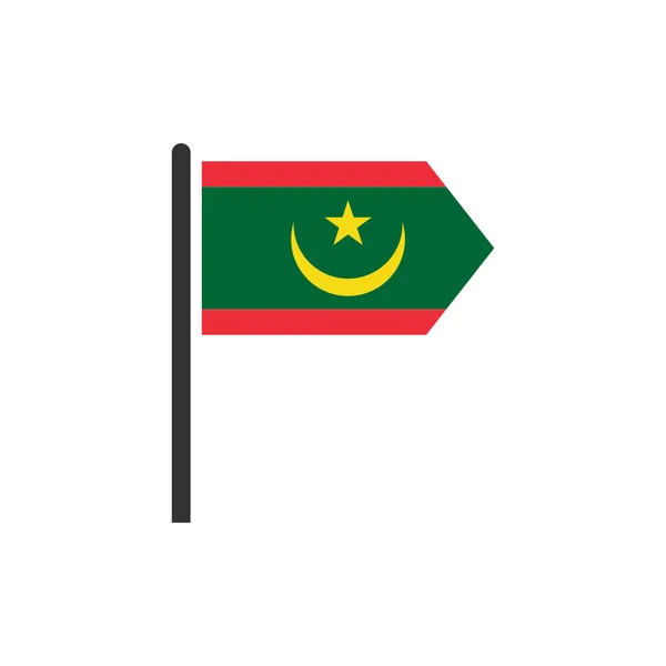 Mauritania Banderas Icono Conjunto Mauritania Día Independencia Icono Conjunto Vector — Vector de stock