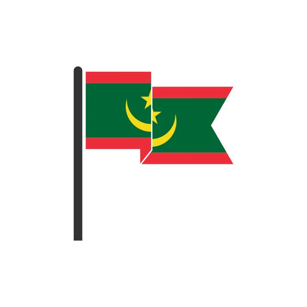 Conjunto Ícones Bandeiras Mauritânia Ícone Dia Independência Mauritânia Conjunto Símbolo —  Vetores de Stock