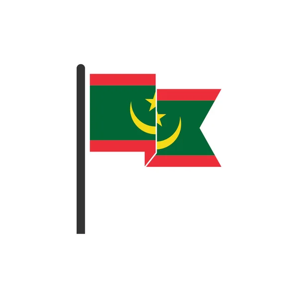 Moritanya Bayrak Simgesi Seti Moritanya Bağımsızlık Günü Simgesi Belirlendi — Stok Vektör