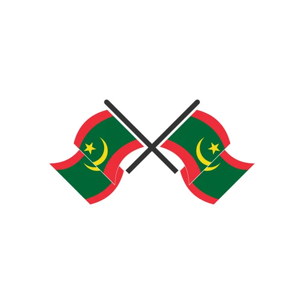 毛里塔尼亚国旗图标集 毛里塔尼亚独立日图标集矢量符号集 — 图库矢量图片