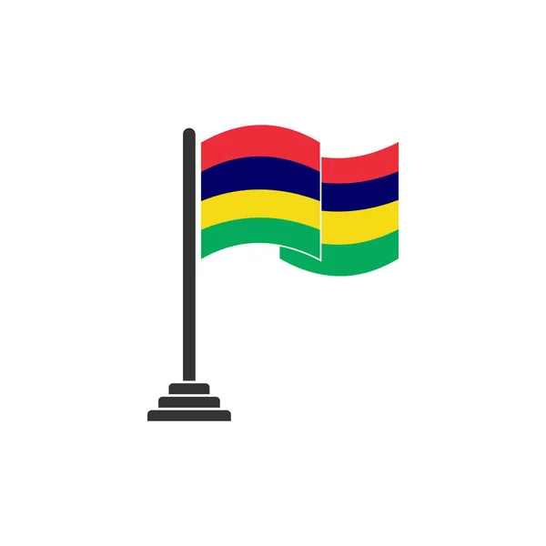 Mauritius Bayrak Simgesi Seti Mauritius Bağımsızlık Günü Simgesi Vektör Işareti — Stok Vektör