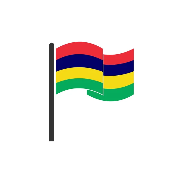 Mauritius Bayrak Simgesi Seti Mauritius Bağımsızlık Günü Simgesi Vektör Işareti — Stok Vektör