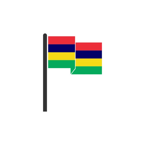 Mauritius Zászlók Ikon Készlet Mauritius Függetlenségi Nap Ikon Beállított Vektor — Stock Vector