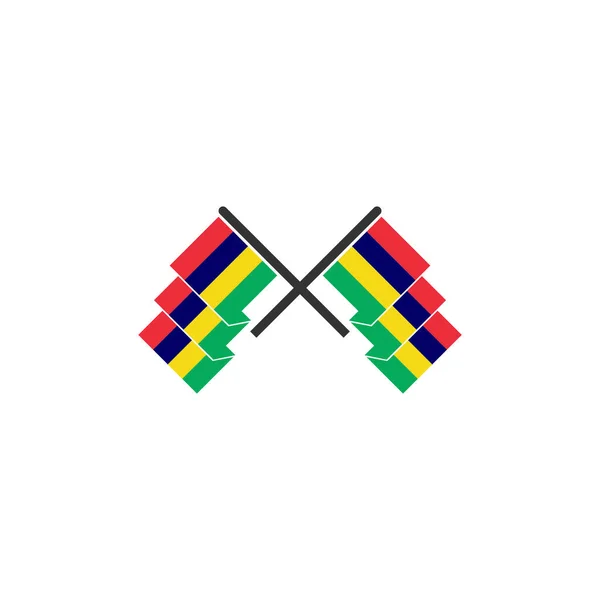 Mauritius Flagi Zestaw Ikon Ikona Dzień Niepodległości Mauritius Ustawić Symbol — Wektor stockowy