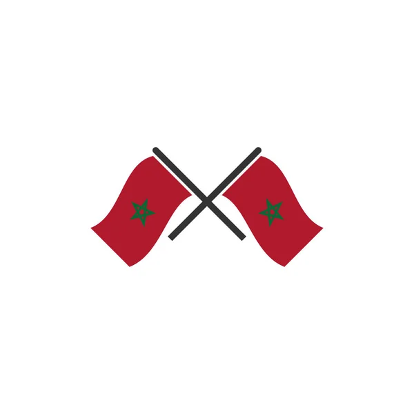 Marruecos Banderas Icono Conjunto Marruecos Independencia Día Icono Conjunto Vector — Archivo Imágenes Vectoriales