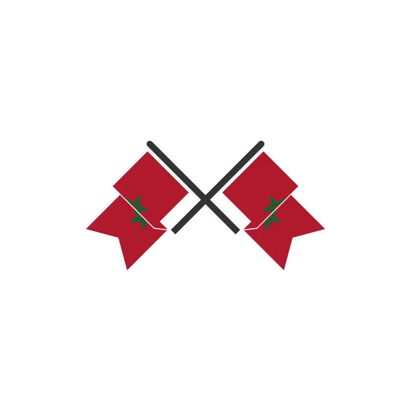 Zestaw Ikon Flag Maroka Ikona Dnia Niepodległości Maroka — Wektor stockowy