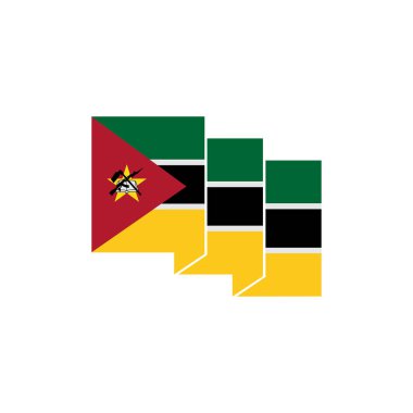 Mozambik bayrak simgesi seti, Mozambik bağımsızlık günü simgesi vektör işareti belirle