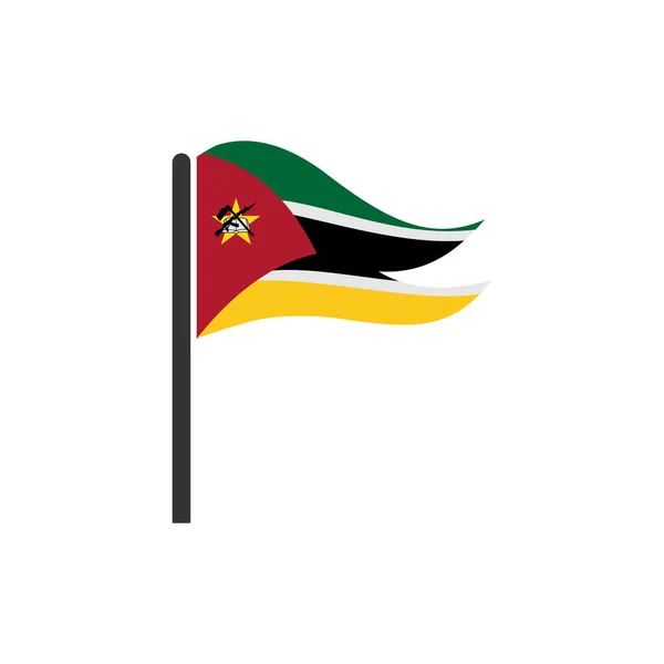Mozambik Bayrak Simgesi Seti Mozambik Bağımsızlık Günü Simgesi Vektör Işareti — Stok Vektör