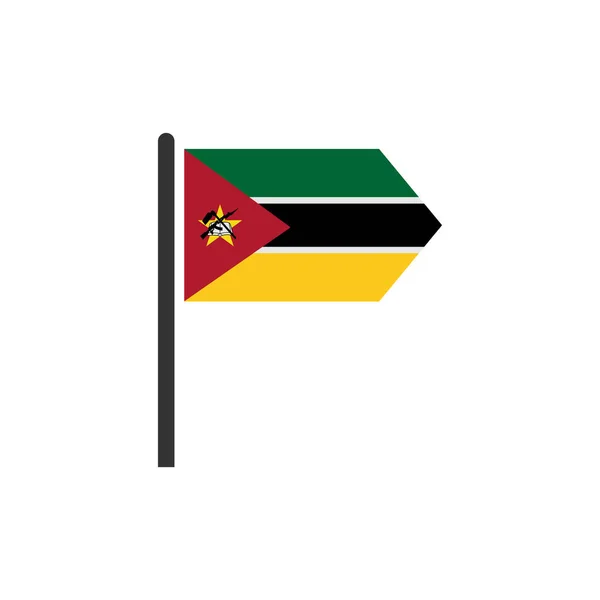 Mosambik Flaggen Icon Set Mosambik Unabhängigkeitstag Icon Set Vektor Zeichen — Stockvektor