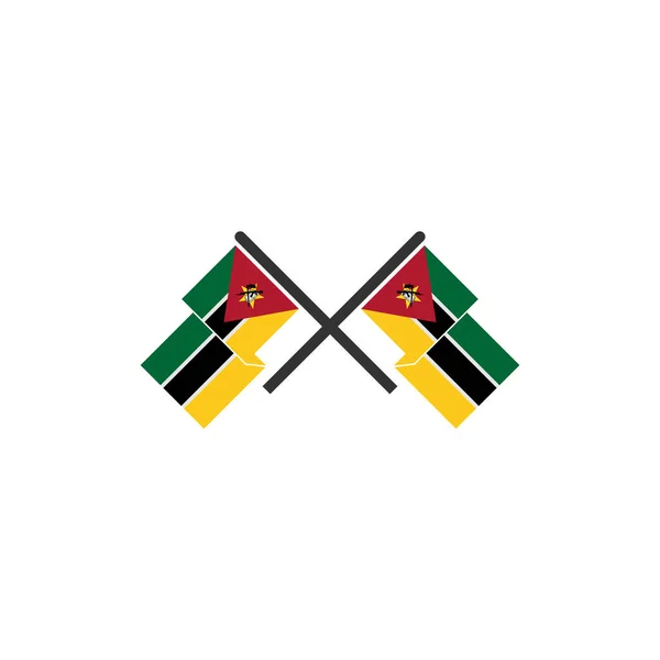 Набор Иконок Флагами Мозамбика Символ Дня Независимости Мозамбика — стоковый вектор