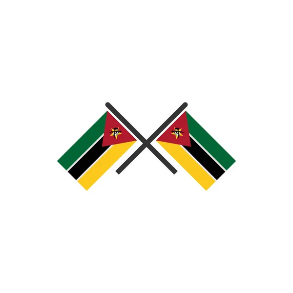 Moçambique Flaggor Ikon Set Moçambique Självständighet Dag Ikon Set Vektor — Stock vektor