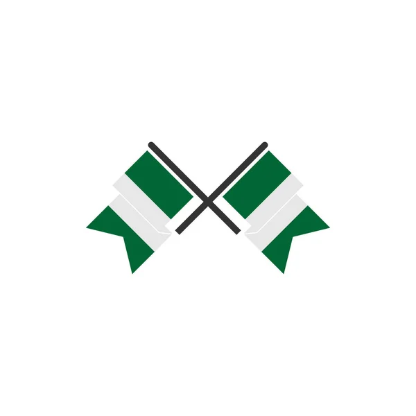 Nigeria Flagi Zestaw Ikon Nigeria Dzień Niepodległości Ikona Ustawić Symbol — Wektor stockowy
