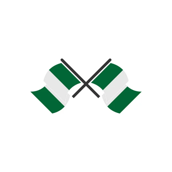 Nigeria Flagi Zestaw Ikon Nigeria Dzień Niepodległości Ikona Ustawić Symbol — Wektor stockowy