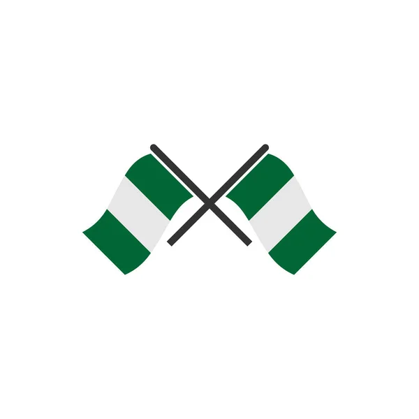 Набор Иконок Флагов Нигерии Символ Дня Независимости Нигерии Набор Векторных — стоковый вектор