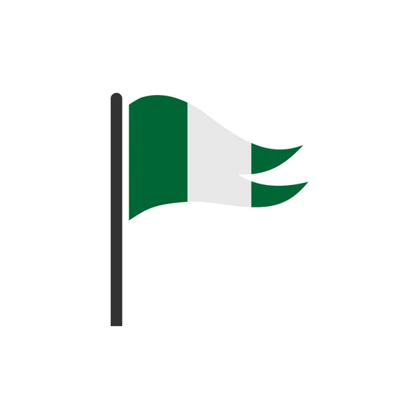 ナイジェリアの旗のアイコンセット ナイジェリア独立記念日のアイコンセットベクトル記号 — ストックベクタ