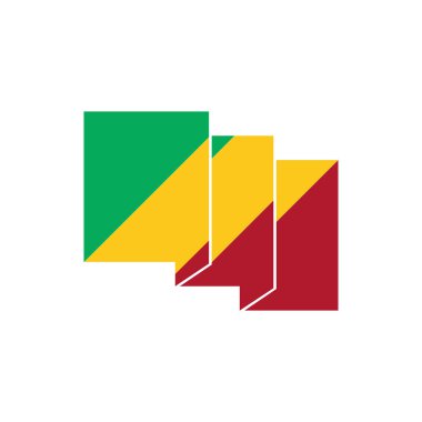 Kongo bayrak ikonu seti, Kongo Bağımsızlık Günü ikonu vektör sembolü belirlendi