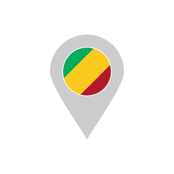 Republik Kongo Flaggen Icon Set Republik Kongo Unabhängigkeitstag Icon Set — Stockvektor
