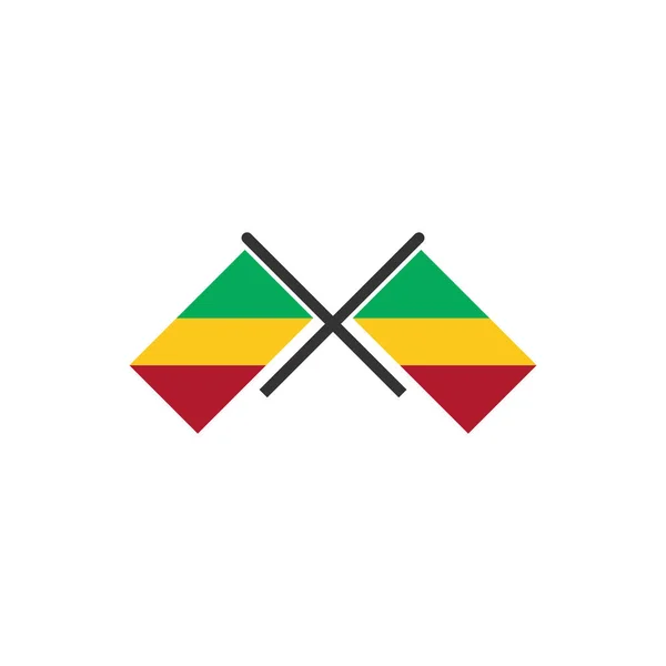 Republika Kongo Vlajky Sada Republika Kongo Den Nezávislosti Ikona Nastavit — Stockový vektor