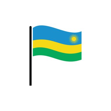 Ruanda bayrak simgesi seti, Ruanda bağımsızlık günü simgesi vektör işareti belirle