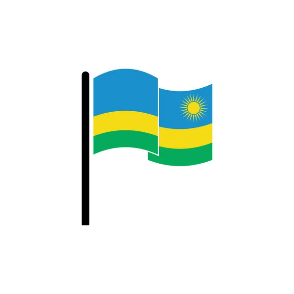 Zestaw Ikon Flagi Rwandy Ikona Dnia Niepodległości Rwandy — Wektor stockowy