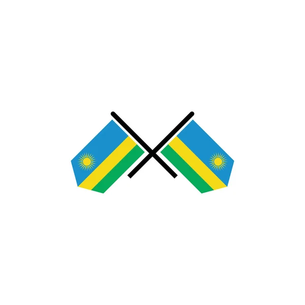 Ensemble Icônes Des Drapeaux Rwanda Ensemble Icônes Jour Indépendance Rwanda — Image vectorielle