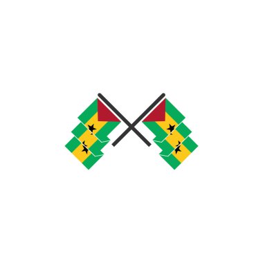 Sao tome bayrak simgesi seti, Sao tome bağımsızlık günü simgesi vektör işareti belirle