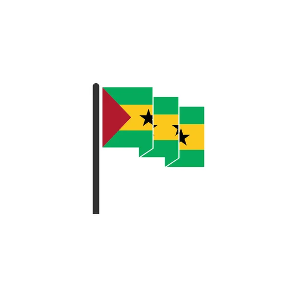 São Tomé Flaggor Ikon Set Sao Tomé Självständighet Dag Ikon — Stock vektor