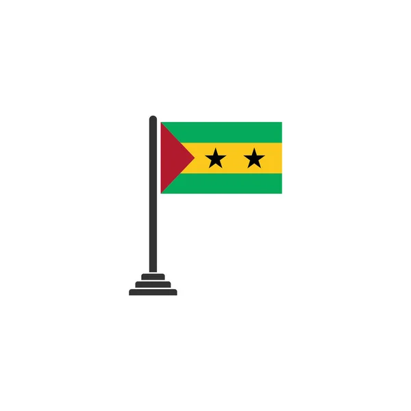 Conjunto Ícones Bandeiras São Tomé Ícone Dia Independência São Tomé —  Vetores de Stock