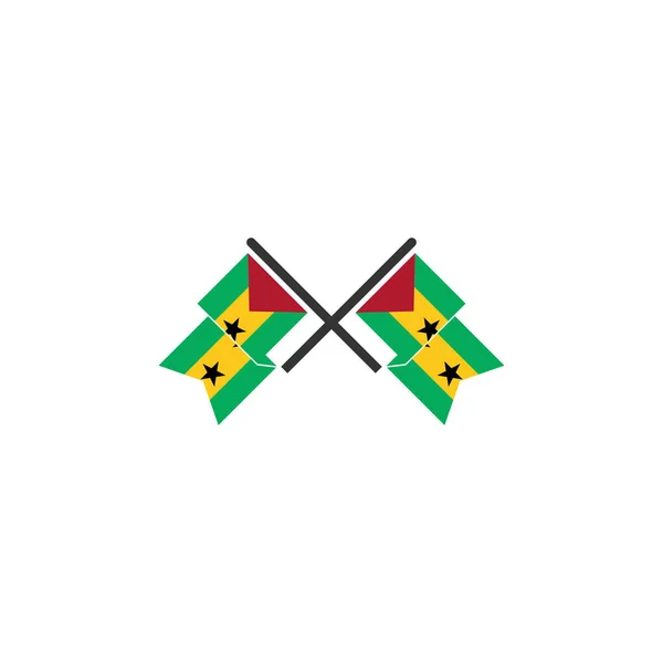 Иконка Флагов Сан Томе Символ Дня Независимости Сан Томе Набор — стоковый вектор
