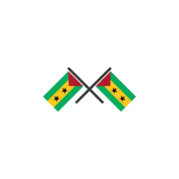 Sao Tome Banderas Icono Conjunto Sao Tome Independencia Día Icono — Archivo Imágenes Vectoriales