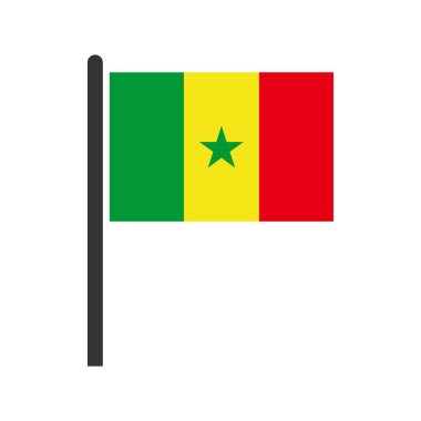 Senegal bayrak simgesi seti, Senegal bağımsızlık günü simgesi vektör işareti belirle