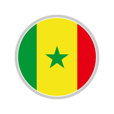 Senegal bayrak simgesi seti, Senegal bağımsızlık günü simgesi vektör işareti belirle