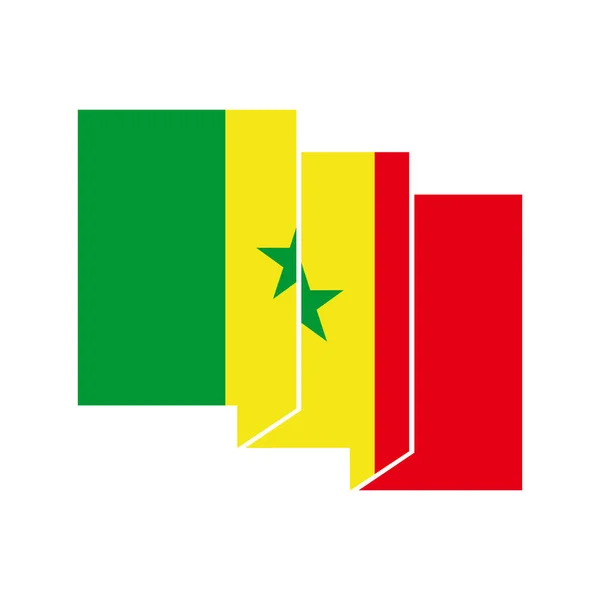 Senegal Flags Icon Set Senegal Independence Day Icon Set Vector — Stock Vector