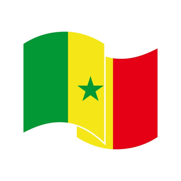 Senegal Bayrak Simgesi Seti Senegal Bağımsızlık Günü Simgesi Vektör Işareti — Stok Vektör