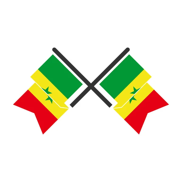 Σημαία Σενεγάλης Εικονίδιο Που Σενεγάλη Ημέρα Ανεξαρτησίας Εικονίδιο Που Διάνυσμα — Διανυσματικό Αρχείο